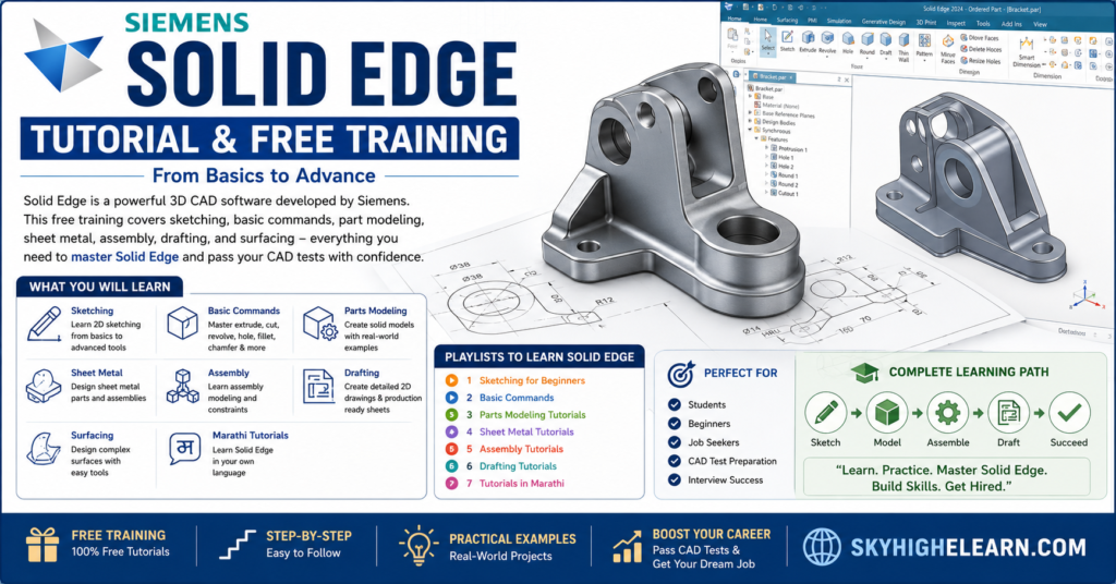 Solid edge tutorial and solid edge free training for beginners