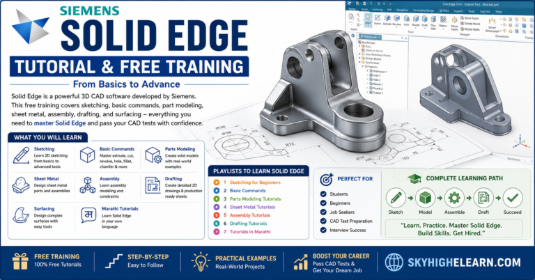 Solid edge tutorial and solid edge free training for beginners