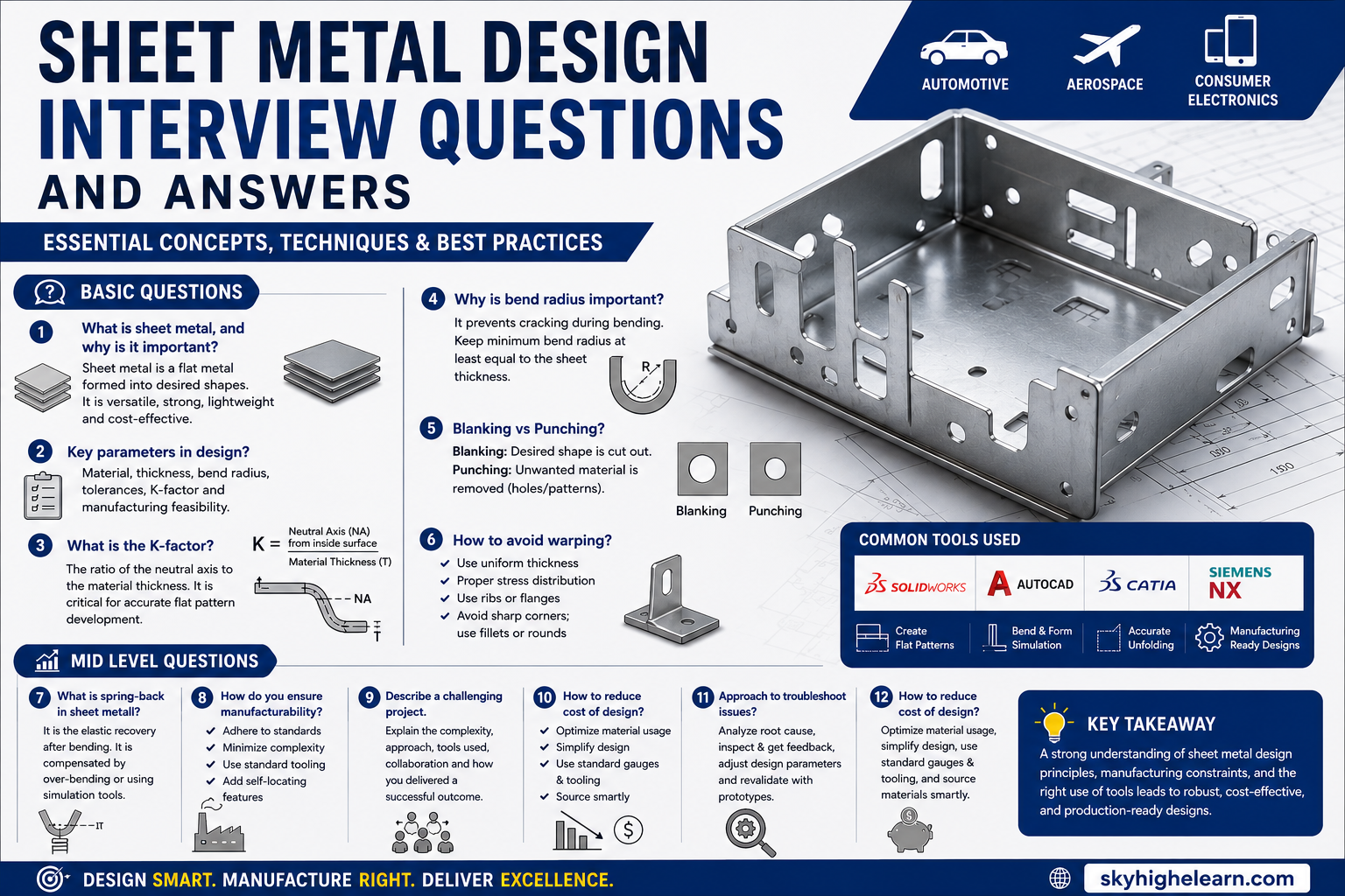 Sheet metal design interview questions and answers